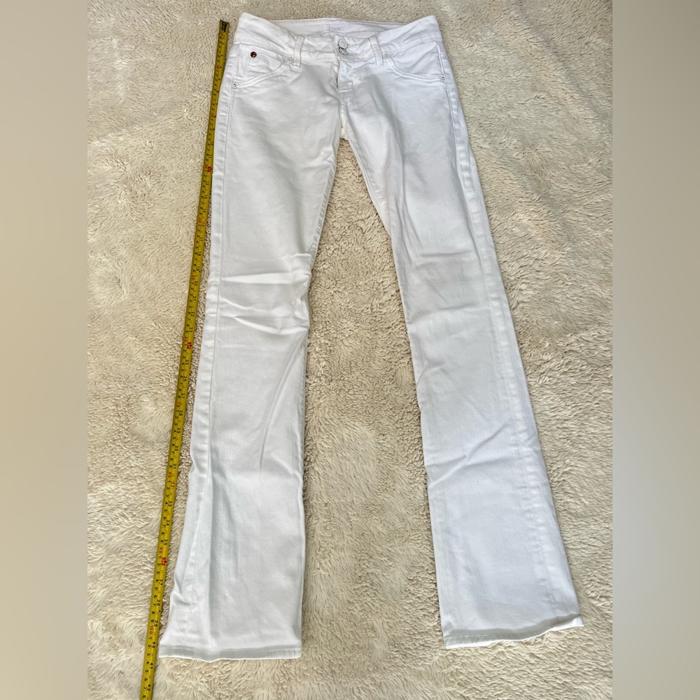 Hudson Beth Mid Rise Baby Bootcut Jeans in White Size 26